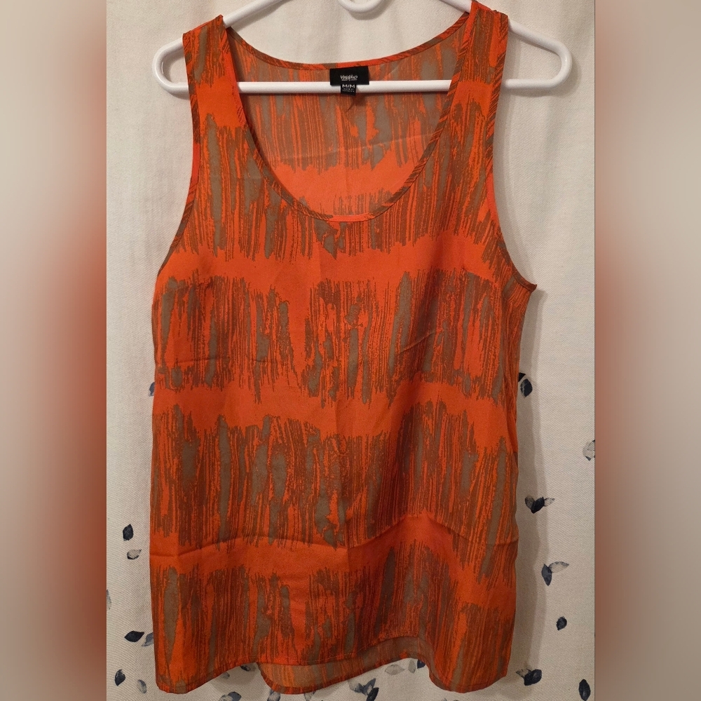 Trendy Orange and Gray Tank Top